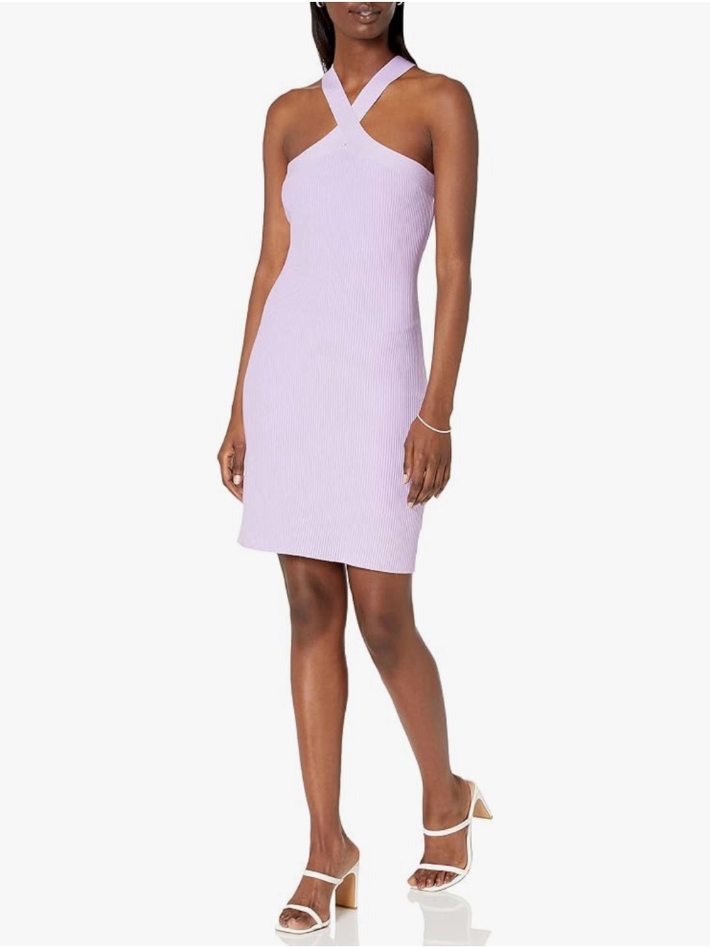 The Drop Womens Brunia Halter Ribbed Bodycon Mini Sweater Dress size XS